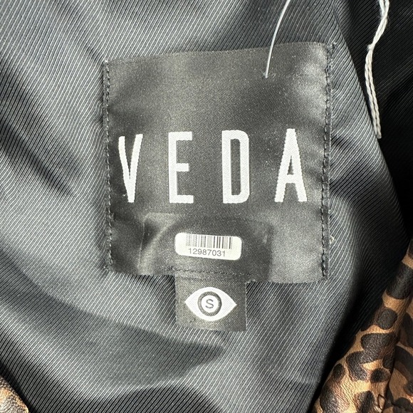 Leopard Print Leather Jacket Size Small Belted Moto Grunge Goth Edgy Streetwear - Picture 3 of 12